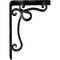 Ekena Millwork Orleans Wrought Iron Bracket, (Single center brace), Antiqued Pewter 1 1/2"W x 5 1/2"D x 8"H BKTM01X05X08SOLAPW - alternate 2